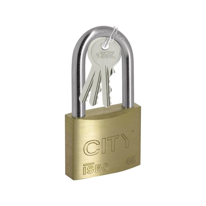 Cadenas city cadenas city 45 varié 3 laiton 45 x 38 x 15 et 25 x 90 x 7 varié 45 mm 1 pièce(s) - iseo france
