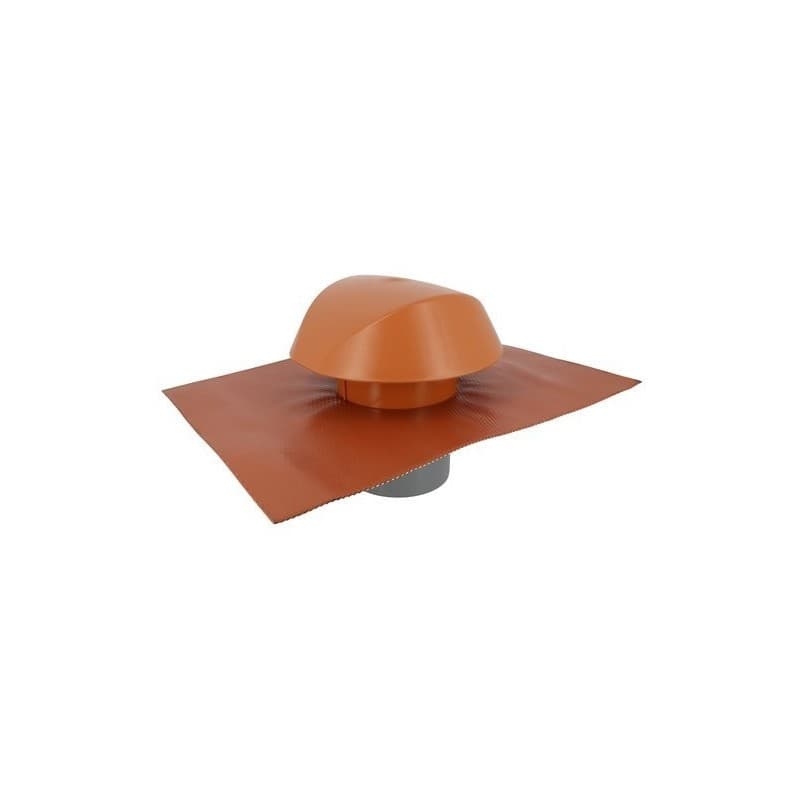 Chapeaux de ventilation de toiture chapeau de ventilation collerette étanche ø 125 terracotta 1 pièce(s) - nicoll
