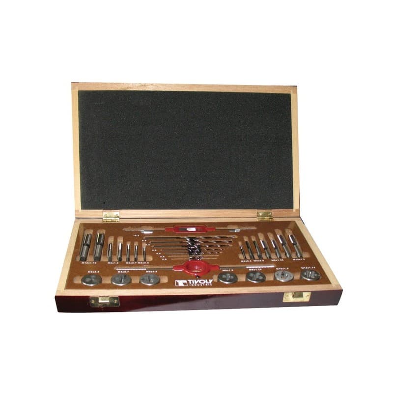 Coffrets mixtes tarauds-filières mallette bois tarauds filières - mtf 30 1 coffret(s) de 30 pièce(s) - tivoly