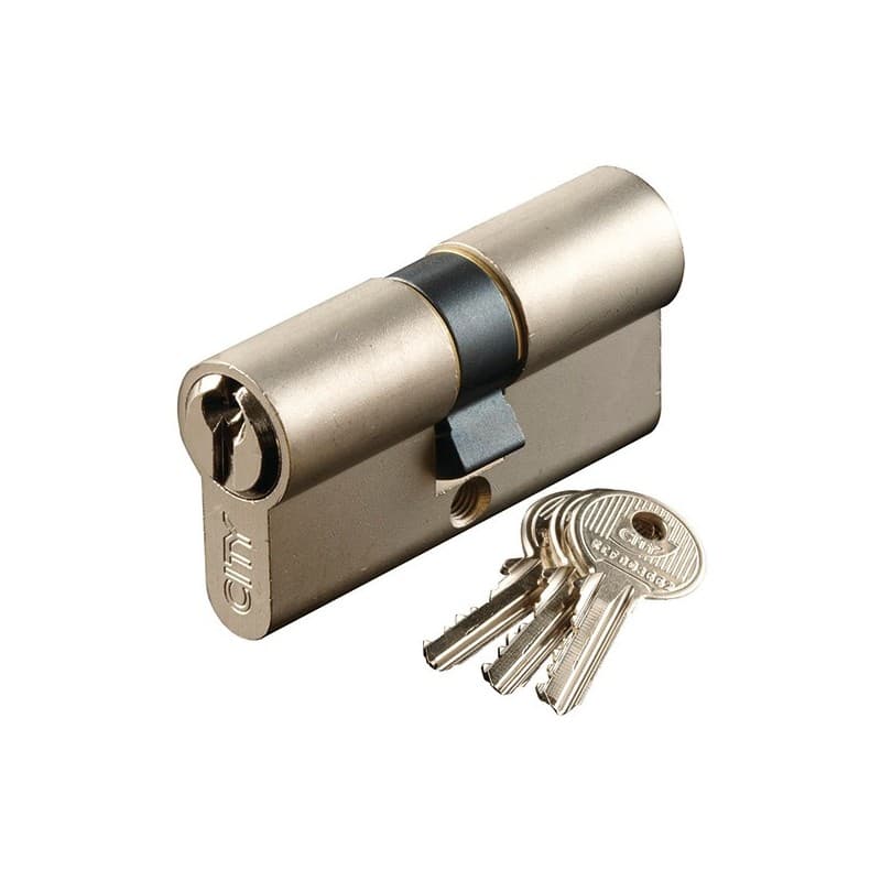 Cylindres 5 goupilles city 5g nickelé varié double 30 x 40 mm cyl. city 5 g 30 x 40 mm varié laiton nickelé poli 3 clés 1 pièce(s) - iseo france