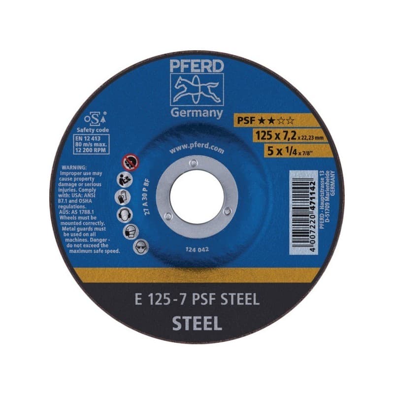 Disque à ébarber acier ligne universelle psf disque à ébarber acier psf md 115 x 7.2 x 22.23 acier plat 115 mm 1 pièce(s) 7.2 mm - pferd