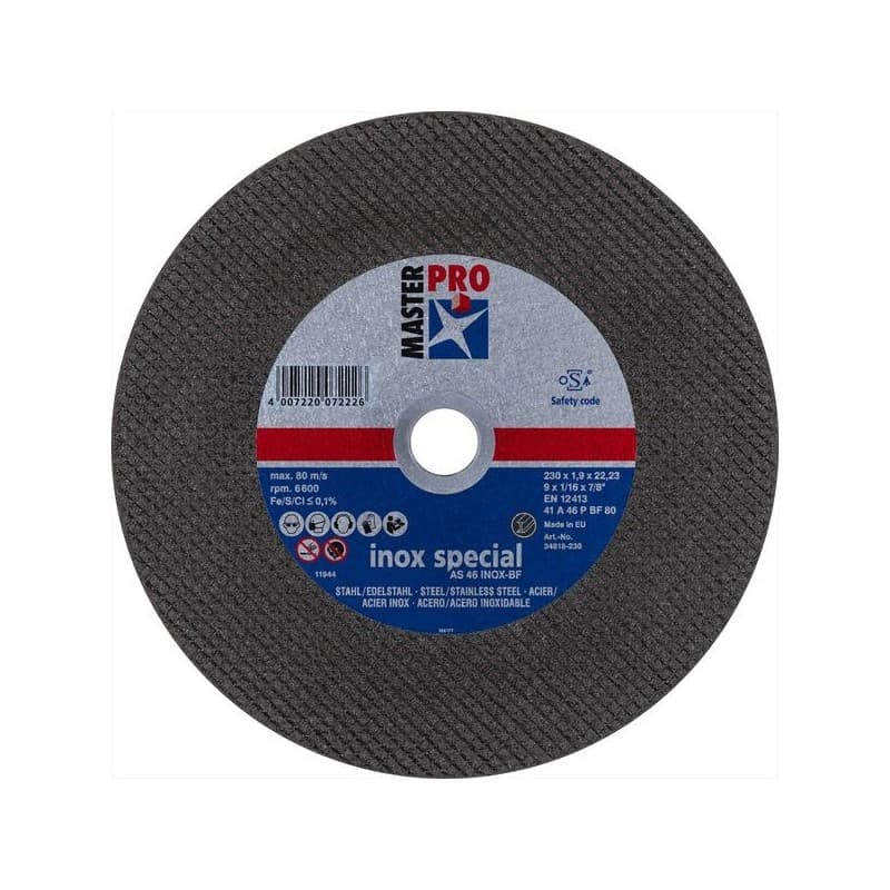 Disque à tronçonner inox et acier psf mp inox plat 230 mm 1 pièce(s) disque à tronçonner inox psf ø230x1.9x22.23mm 1.9 mm - cofalog