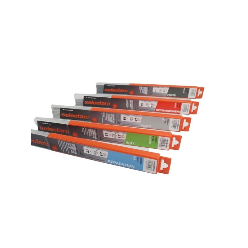 Électrodes réparation 29/9 électrodes universelles réparation 29/9 ø 3,2 x 350 mm 3.2 mm 350 mm 5.4 1 étui(s) de 7 pièce(s) - selectarc