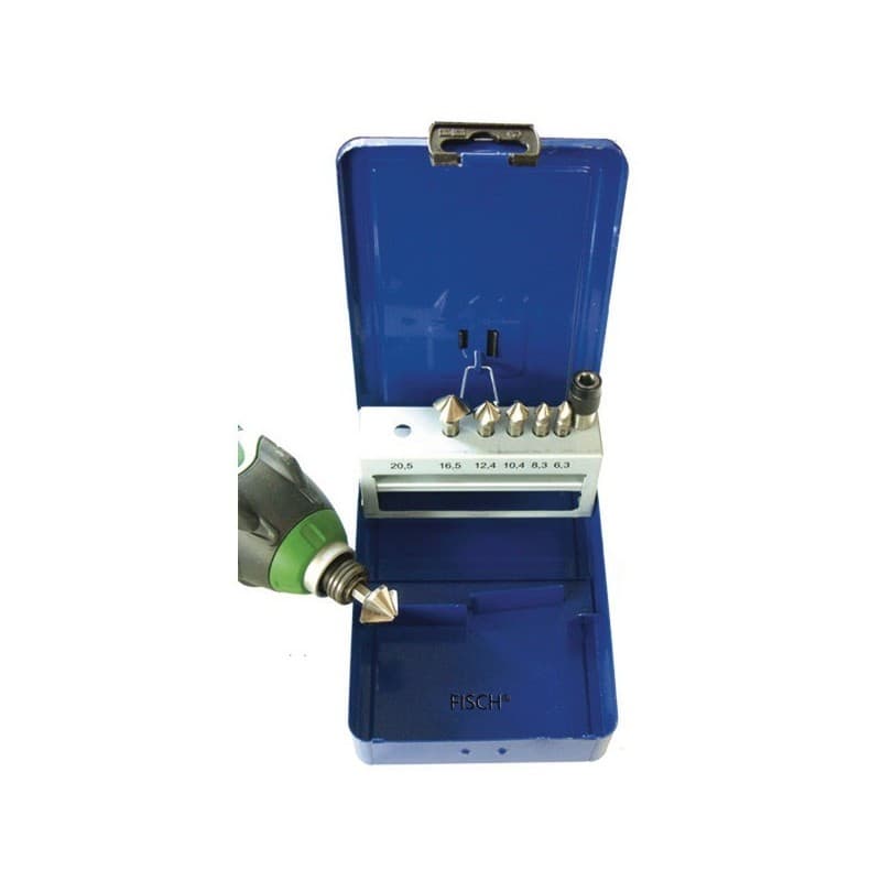 Coffret de fraises à chanfreiner hss queue pans 1/4'' hexagonal coffret de fraises à chanfreiner hss queue pans 1/4'' 1 coffret(s) de 7 pièce(s) acier