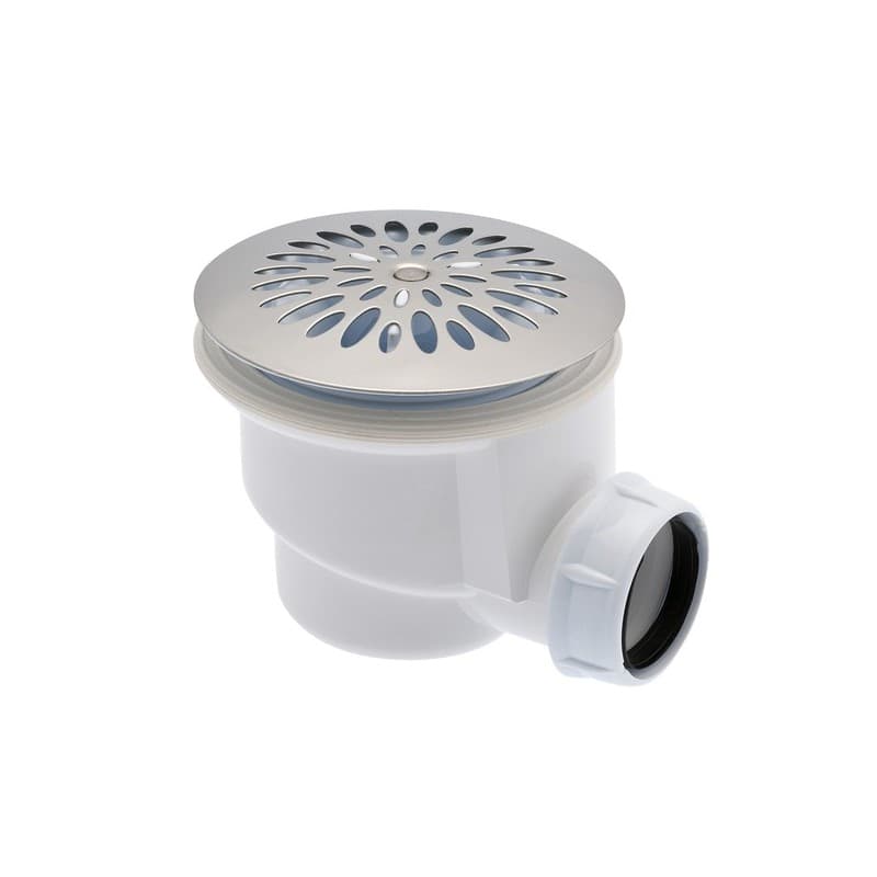 Bondes plastiques pour receveur de douche - perçage 90 mm bonde ø 90 mm sortie horizontale 1 pièce(s) inox, plastique - nicoll