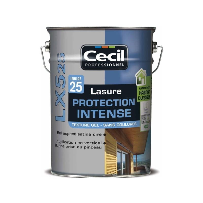 Lasures protection intense lx525 lasure protection intense lx525 incolore supports neufs ou sains boiseries acrylique soigné brosse/rouleau, pistolet