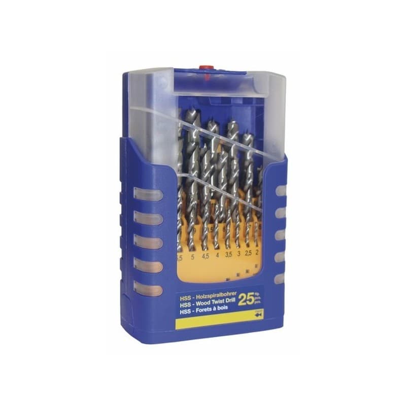 Coffret de forets bois acier coffret forets à bois acier hss ø 1 à 13 mm bois cylindrique 1 coffret(s) de 25 pièce(s) 1 - 13 mm - fisch fammab