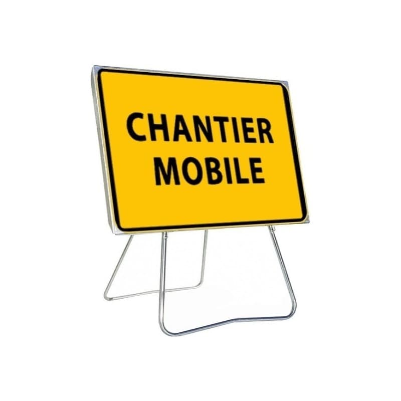 Panneaux en acier galvanisé kc1 panneau kc1 800 x 600 mm "chantier mobile" cl t1 1 pièce(s) - nadia