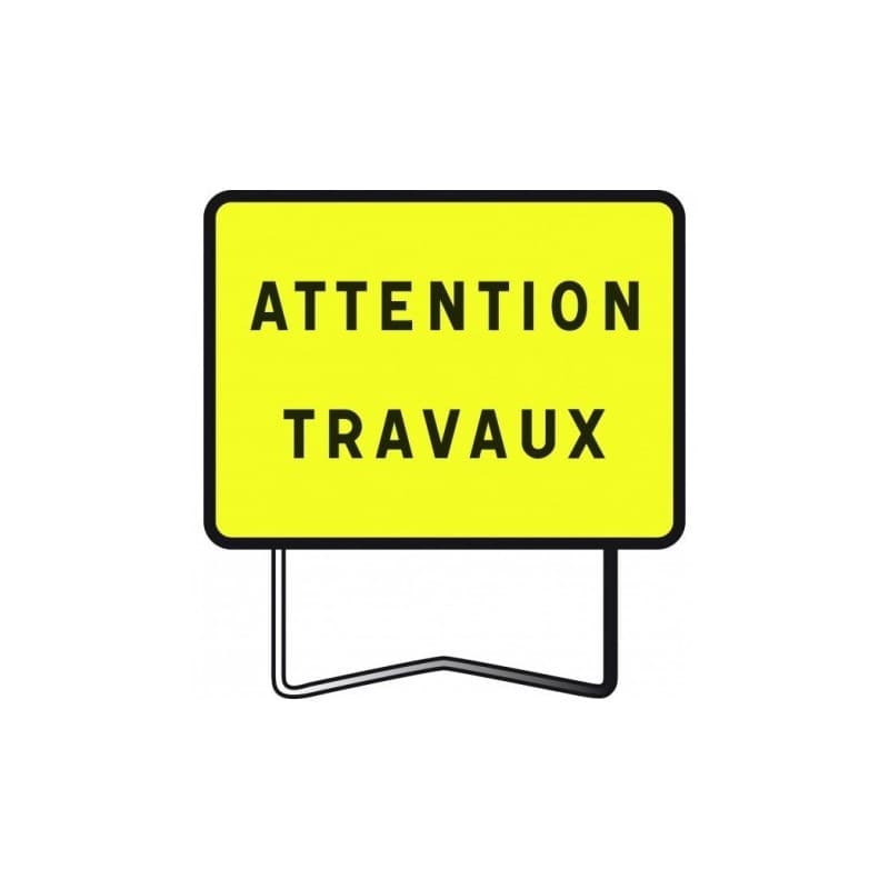Panneaux en acier galvanisé kc1 panneau kc1 800 x 600 mm "attention travaux" cl t1 1 pièce(s) - nadia