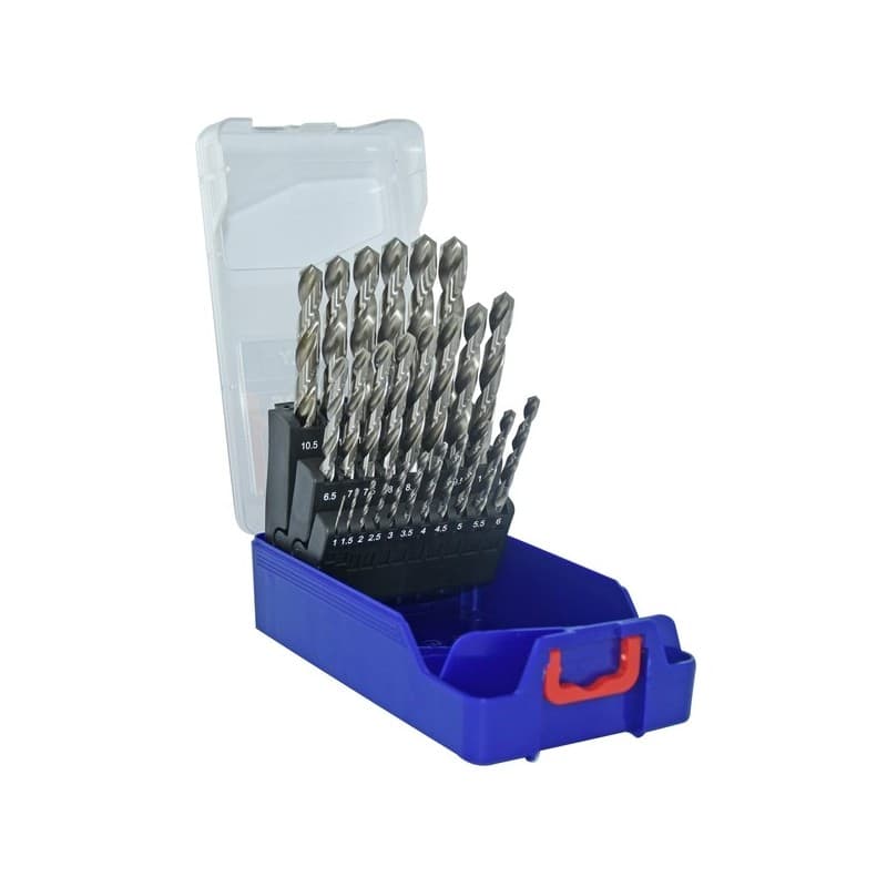 Coffrets forets métaux hss pointe en croix acier cylindrique 1 coffret(s) de 25 pièce(s) coffret 25 forets ø 1 à 13 mm 1 - 13 mm - tivoly