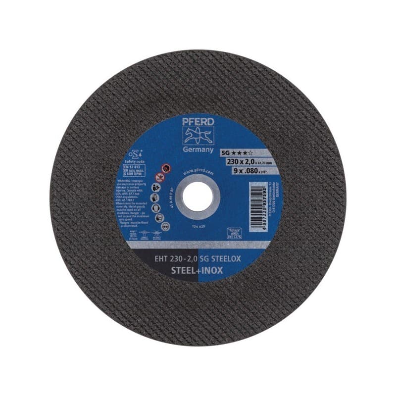 Disque à tronçonner inox ligne performance disque à tronçonner inox sg mp 230 x 2.0 x 22.23 inox plat 230 mm 1 pièce(s) 2 mm - pferd