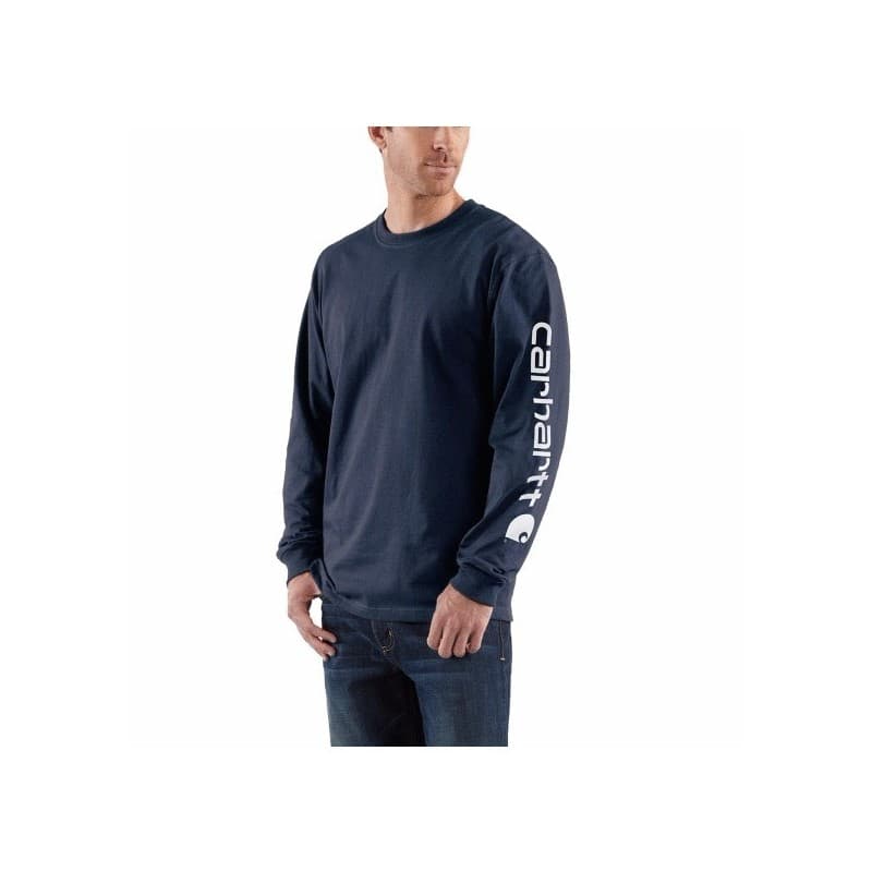 Tee-shirts col rond manches longues tee-shirt manches longues marine ts 200 - 300 g s bleu coton t-shirt 0 1 pièce(s) - carhartt