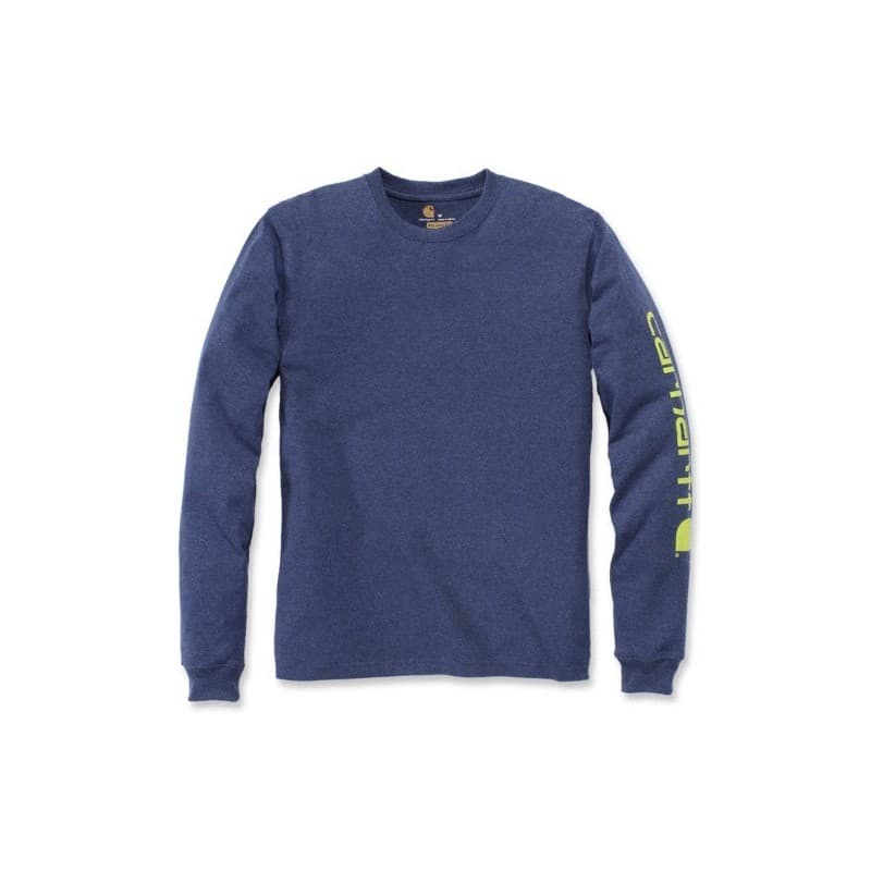 Tee-shirts col rond manches longues 200 - 300 g xl bleu coton t-shirt 0 1 pièce(s) tee-shirt manches longues bleu/fluo txl - carhartt