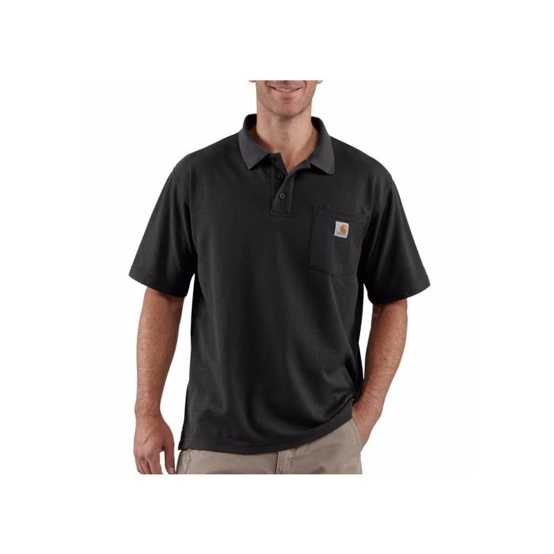 Polos maille piquée polo manches courtes noir ts 200 - 300 g s entre 1 et 3 bleu polyester / coton polo 1 pièce(s) - carhartt