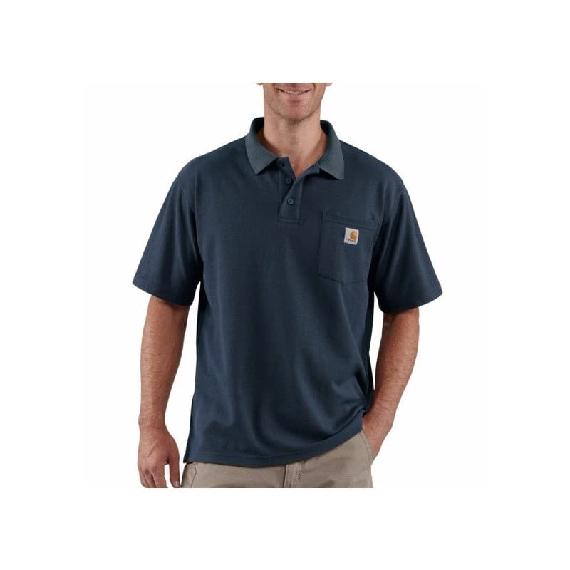 Polos maille piquée polo manches courtes marine tm 200 - 300 g m entre 1 et 3 bleu polyester / coton polo 1 pièce(s) - carhartt