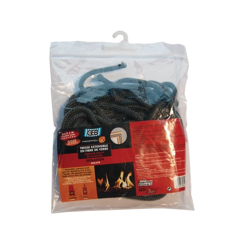 Tresse extensible en fibre de verre propfeu tresse fibre de verre propfeu 6 mm 1 rouleau(x) de 5 mètre(s) linéaire - geb sas