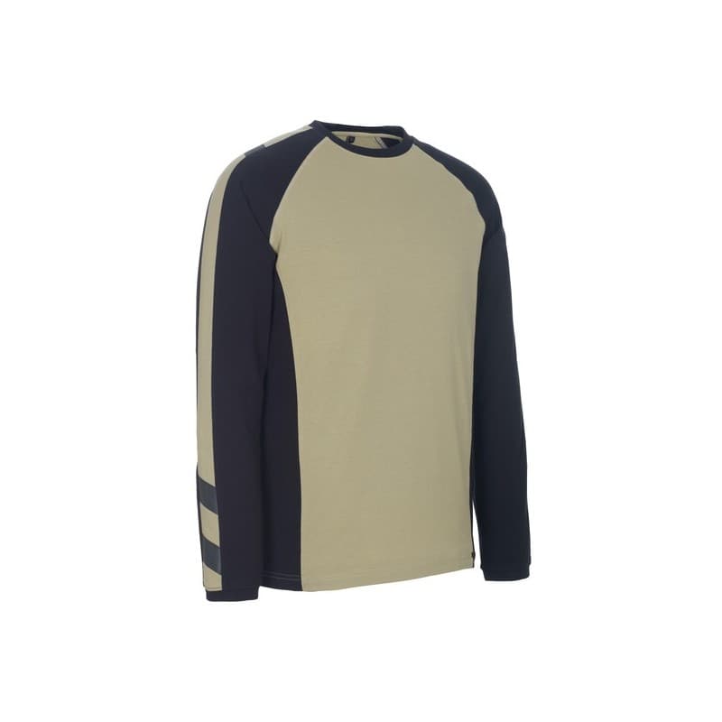 Tee-shirt manches longues bielefeld tee-shirt manches longues bielefeld sable/noir tl l 100 - 200 g coton / polyester t-shirt 0 1 pièce(s) beige, noir