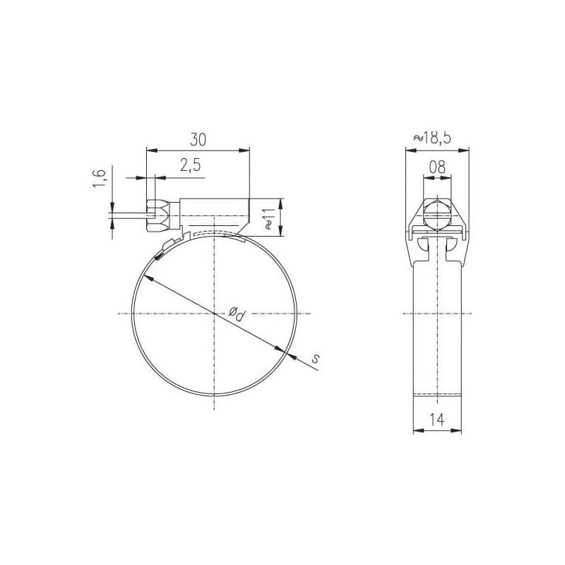Collier serflex à bande ajourée standard - acier galvanisé collier serflex à bande ajourée standard sx 14 018-028 1 boîte(s) de 25 pièce(s) colliers à