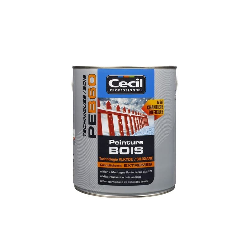 Peinture bois conditions extrêmes peb60 peinture bois peb60 brun fonce supports neufs ou sains boiseries 48 heure(s) white spirit acrylique soigné bro