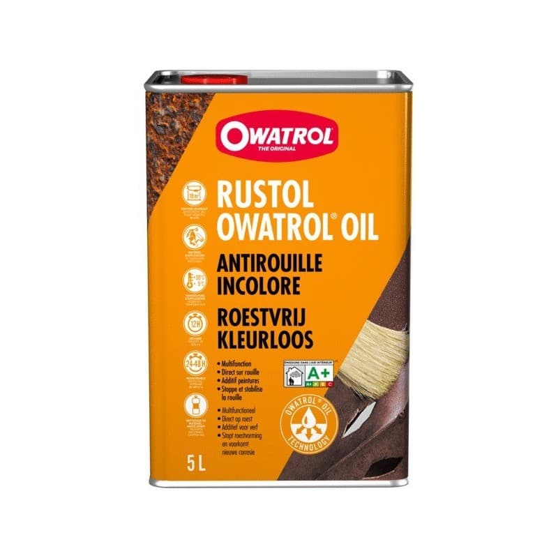 Primaire antirouille incolore rustol owatrol primaire antirouille incolore rustol owatrol white spirit incolore brosse/rouleau, pistolet sans air 24 h