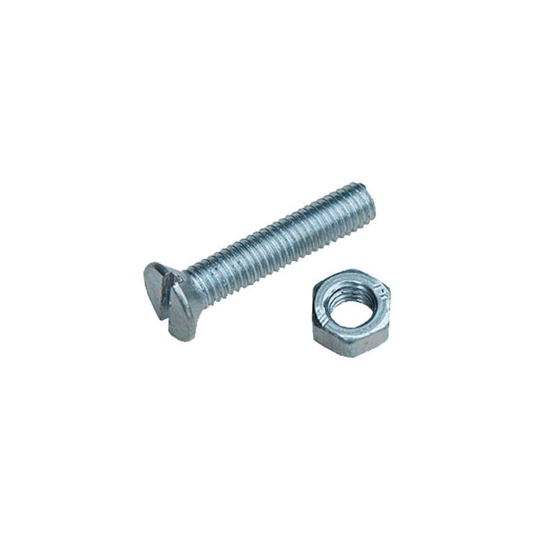 Boulon tête fraisée à empreinte fendue - acier zingué (sachet) boulon métaux tête fraisée fendue m5 x 30 mm boulon 30 mm tête fraisée (tf) 5 mm classe