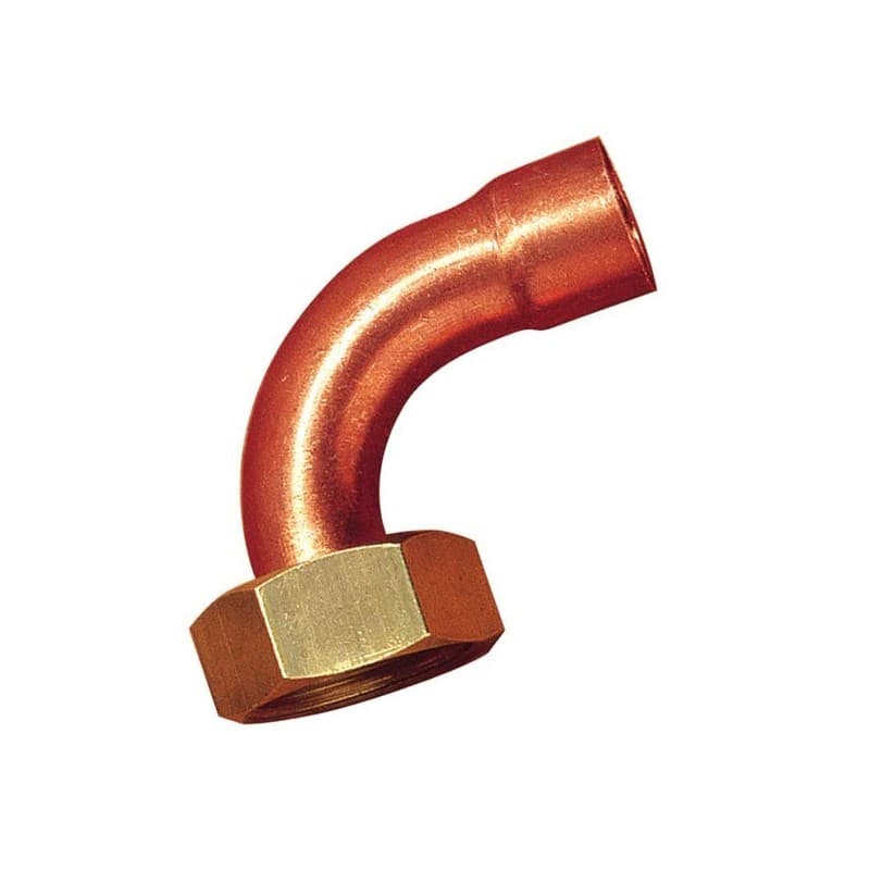 Raccords 2 pièces coudés à emboîture - cuivre/laiton raccord 2 pièces coudé cuivre ø 12 / ecrou femme 12x17 1 pièce(s) 12 mm 12/17 (3/8") femelle cuiv