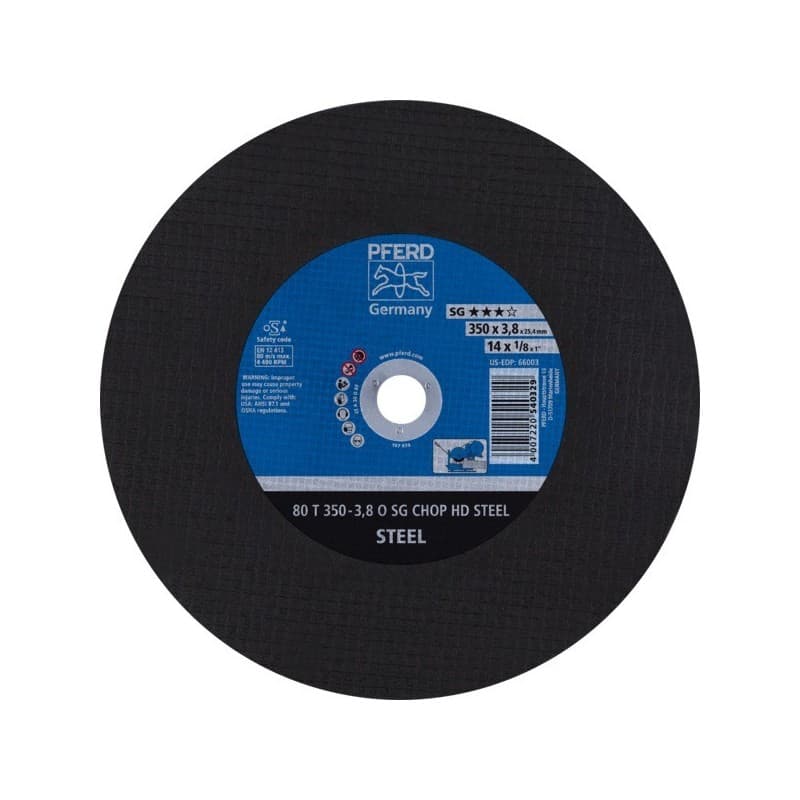 Disques à tronçonner machines stationnaires ligne performance sg chopsaw disque à tronconner 80 t 350-3,8 a 30 o sg-chop-hd/25,4 acier, inox plat 350