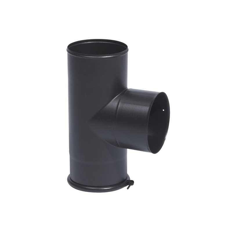 Tés équerre 90° avec tampon noir mat té équerre avec tampon noir mat ø 139 mm 1 pièce(s) - tolerie emaillee nantaise