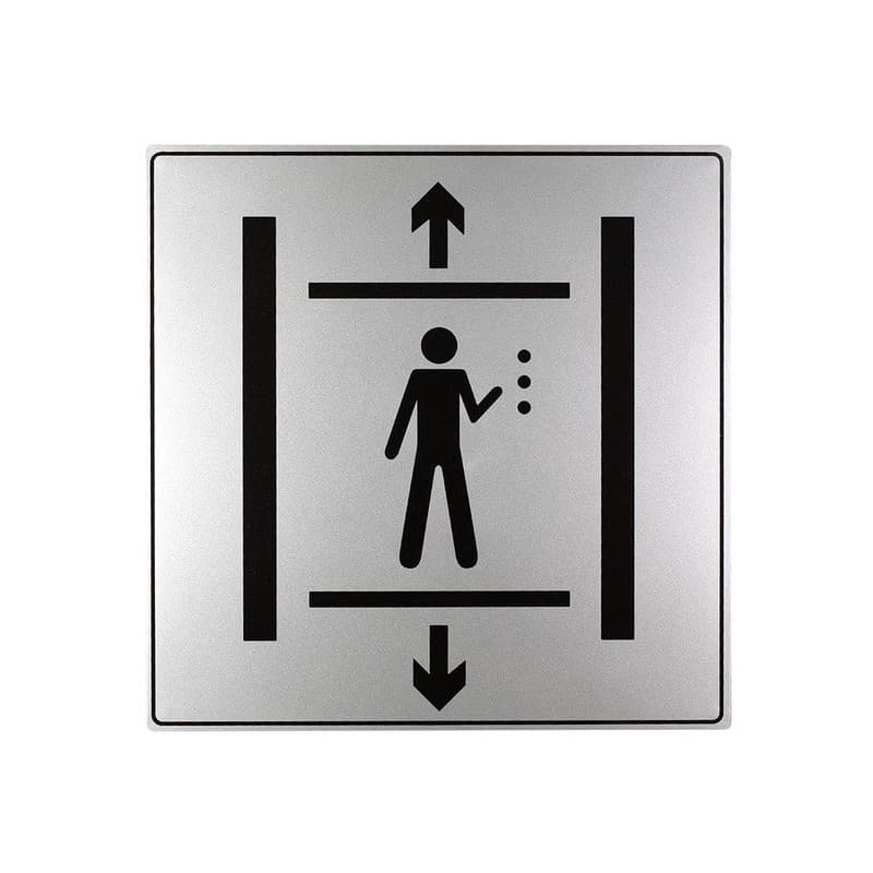 Plaques carrées gris argenté plaque carrée - ascenseur 1 pièce(s) - novap