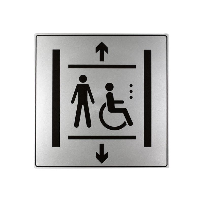 Plaques carrées gris argenté plaque carrée - ascenseur handicapés 1 pièce(s) - novap