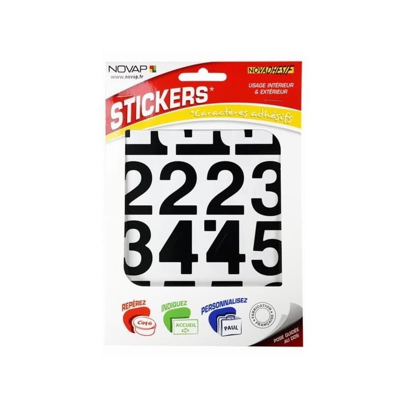 Caractères autocollants novadhesif chiffres novadhesif autocollants 40 mm blanc 1 pièce(s) - novap