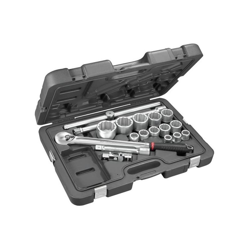 Coffret cliquet-douilles 3/4'' 12 pans coffret cliquet-douilles 3/4'' 12 pans 1 coffret(s) de 18 pièce(s) - facom