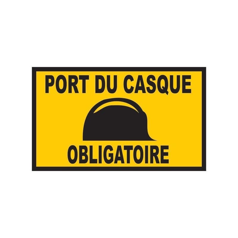 Panneau 330 x 200 mm "port du casque obligatoire" panneau 330 x 200 mm "port du casque obligatoire" 1 pièce(s) - novap