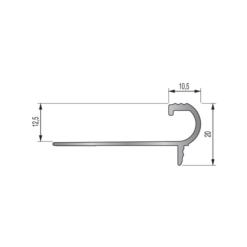 Nez de marche florentin nez de marche florentin 12.5 mm alu naturel 2.5 m 1 pièce(s) - dinac
