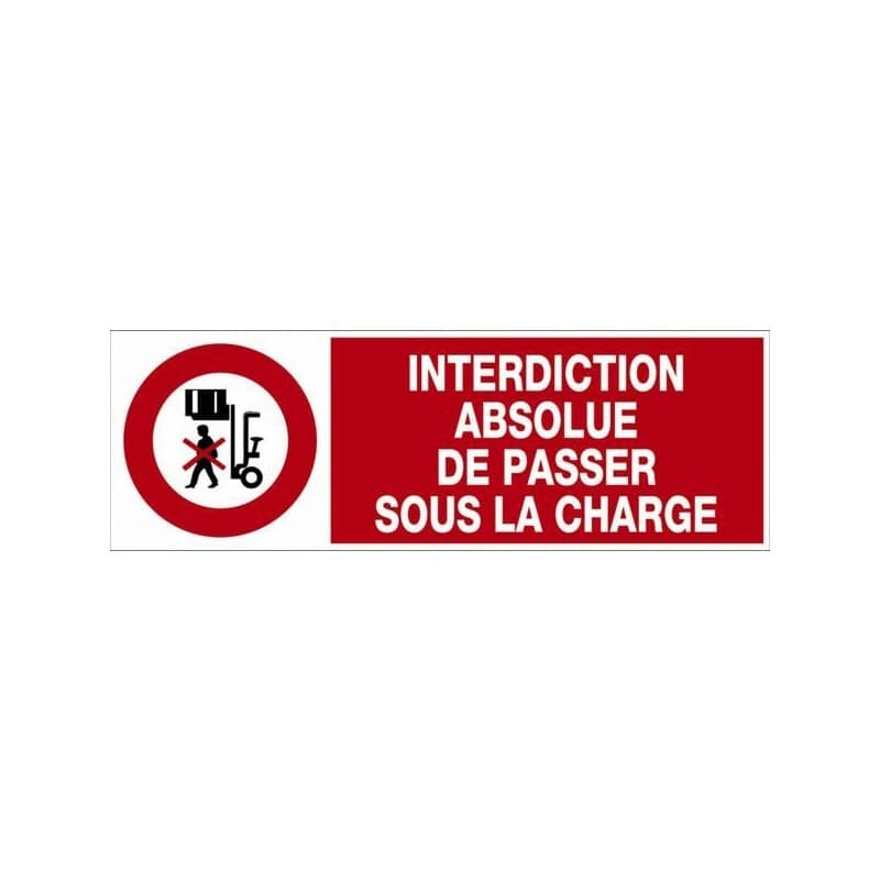 Panneaux d'interdiction panneau interdiction absolue de passer sous la charge 1 paquet(s) de 5 pièce(s) - novap