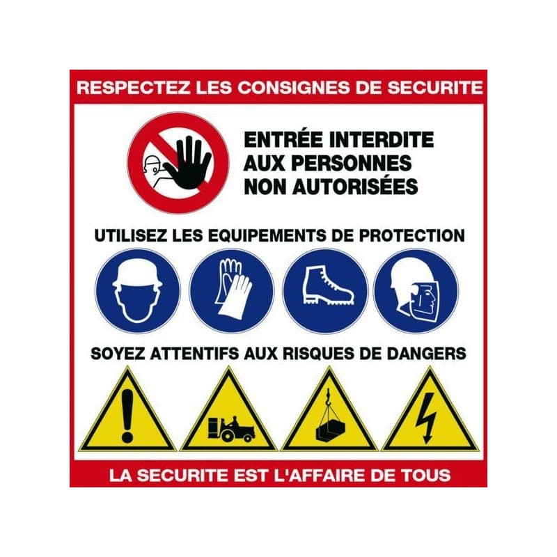 Plaques affichage des consignes de sécurité plaque - respectez les consignes de sécurité 480 x 480 mm 1 pièce(s) - novap