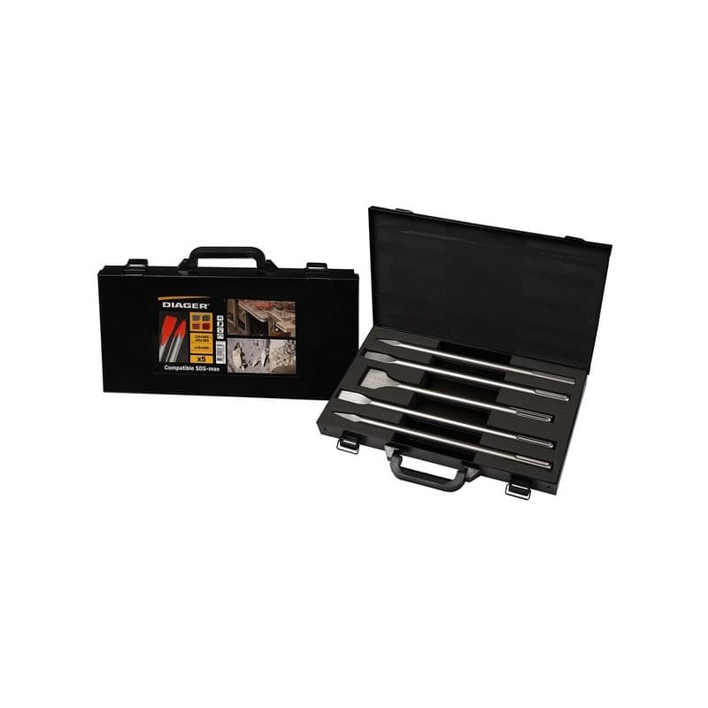 Mallette pics/burins sds-max sds max mallette pics/burins sds-max 1 coffret(s) de 5 pièce(s) pointu - diager