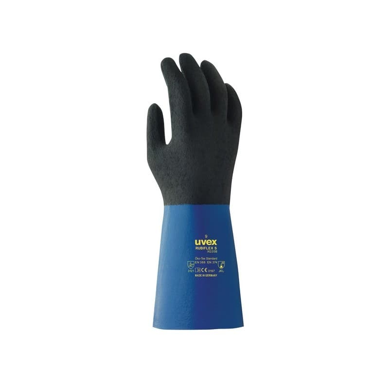 Gants tout enduit nitrile caoutchouc rubiflex s xg35b 35 cm gants rubiflex s xg35b t11 11 oui coton, nitrile agressions mécaniques, chimique, perméati
