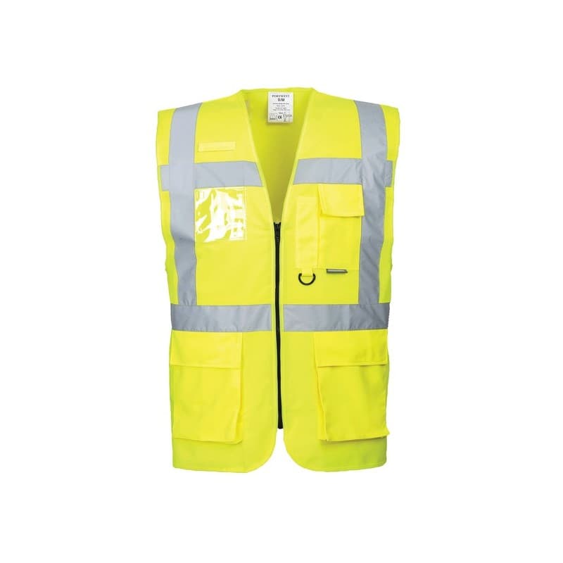 Gilets baudriers executive-berlin gilet executive-berlin jaune t2xl gilet 2xl 100 - 200 g polyester 7 et plus jaune 1 pièce(s) classe 2 - portwest