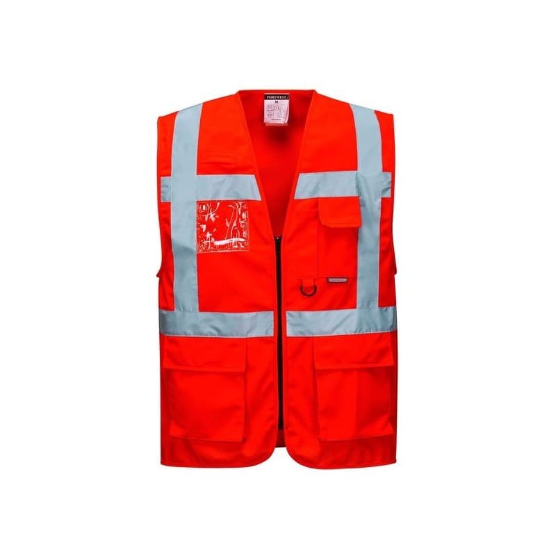 Gilets baudriers executive-berlin gilet executive-berlin rouge t2xl gilet 2xl 100 - 200 g polyester 7 et plus rouge 1 pièce(s) classe 2 - portwest
