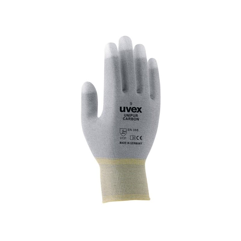 Gants élastomère unipur carbon esd gants unipur carbon esd t8 8 oui polyamide agressions mécaniques, electrique 1 sachet(s) de 10 paire(s) - uvex heck