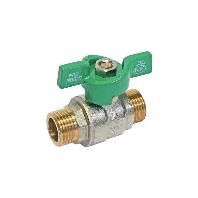 Vannes à sphère nf vanne à sphère nf mm20x27 manette papillon 1 pièce(s) papillon 20/27 (3/4") mâle / mâle - somatherm for you