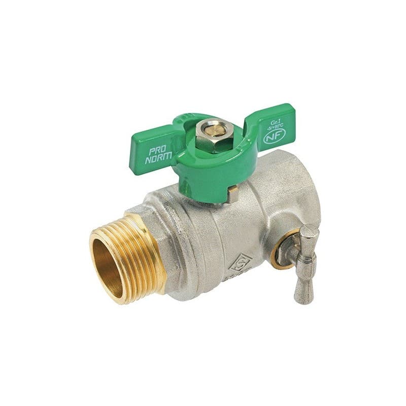 Vannes à sphère nf vanne à sphère à purge nf mf15x21 manette papillon 1 pièce(s) papillon 15/21 (1/2") mâle / femelle - somatherm for you