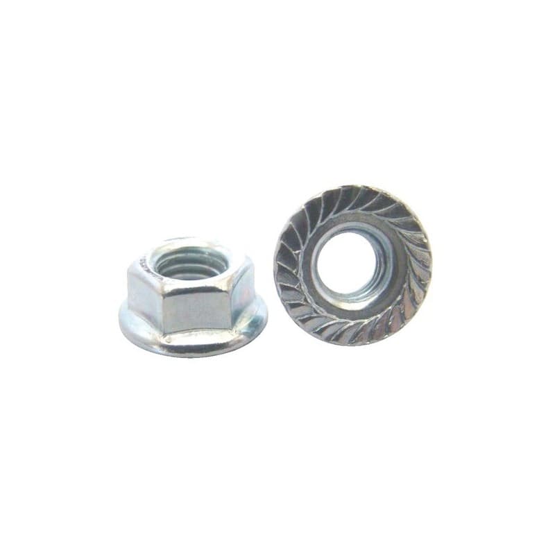 Ăcrou Ă embase crantĂ©e en acier zinguĂ© blanc Ă©crou Ă embase crantĂ©e zinguĂ© m5 - din 6923 1 boĂźte(s) de 200 piĂšce(s) m5 mm 11.8 mm 5 mm 11.8 5 acier zi