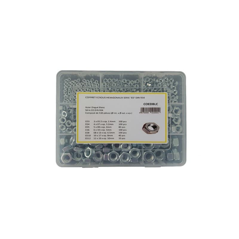 Coffret écrous hexagonaux coffret écrous hexagonaux 1 coffret(s) de 530 piÚce(s) - viswood
