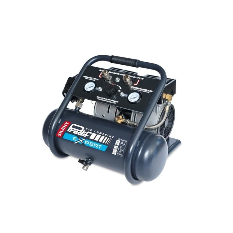 Compresseur silencieux 6 l - 3.66 m³/h 16 kg compresseur silencieux 6 l - 3.66 m³/h 1 pièce(s) 59 dba 8 bar 6 litre(s) 0.75 cv mobile 3.66 m³/min - pr