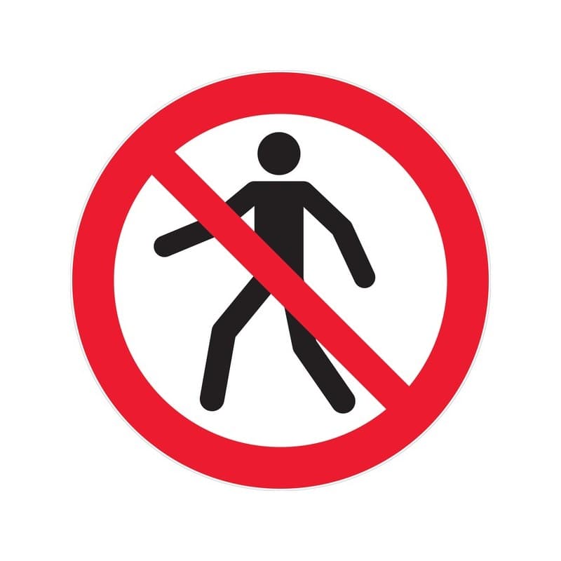 Panneaux adhésifs au sol adhesif au sol "interdit aux piétons" diamètre 450 mm 1 pièce(s) - novap