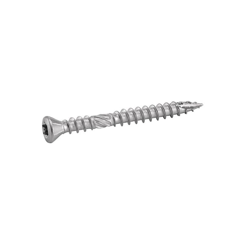 Vis terrasse bois dur - inox a4 vis terrasse bois dur a4 ø 5 x 60 + embout 60 mm tête fraisée (tf) torx (x) 5 mm bardage, terrasse bois bois, bois du