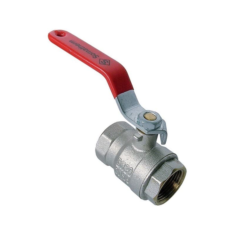 Vanne à sphère passage intégral vanne à sphère passage intégral ff26x34 manette plate 1 pièce(s) femelle / femelle 26/34 (1") plate - somatherm for yo