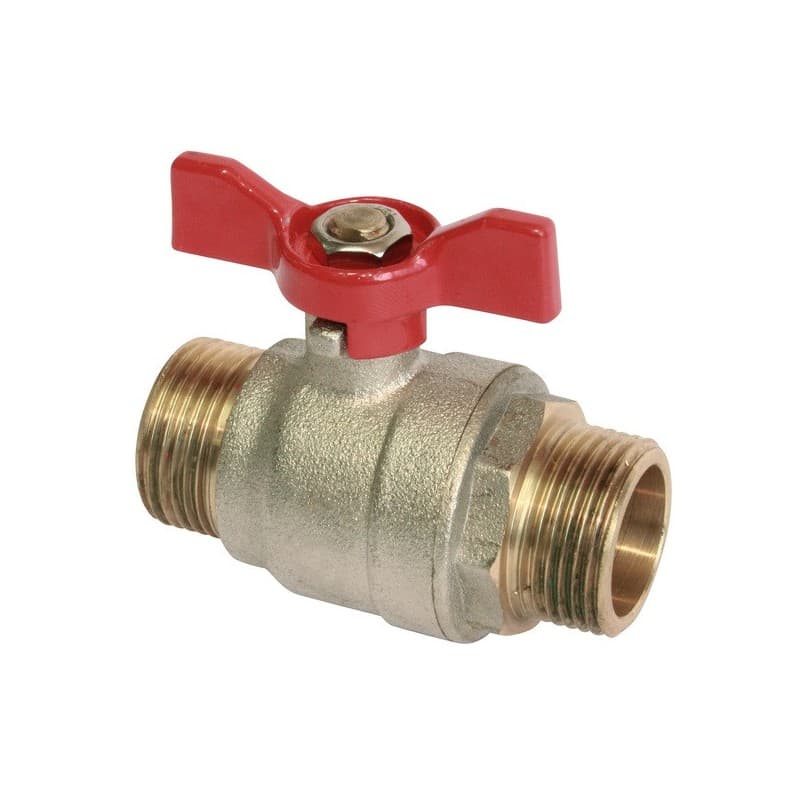 Vanne à sphère passage intégral vanne à sphère passage intégral mm12x17 manette papillon 1 pièce(s) papillon 12/17 (3/8") mâle / mâle - somatherm for